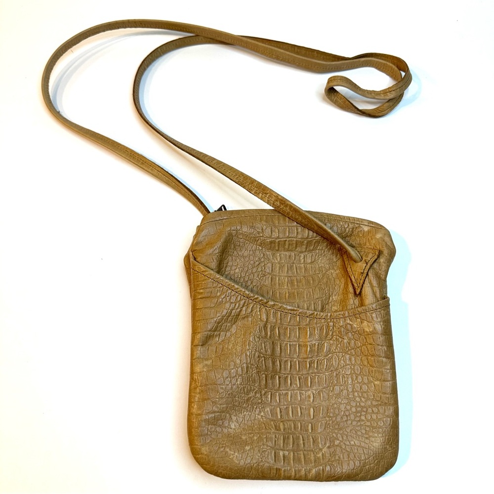 Tom Thomas Leathers tan crossbody Purse shoulder bag zippered